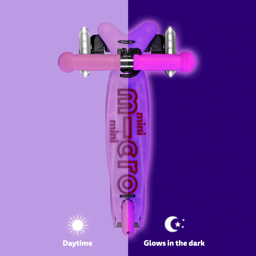 Koloběžka Mini Micro Deluxe Glow LED pink - ZDARMA dopravné a Zdravá láhev! 