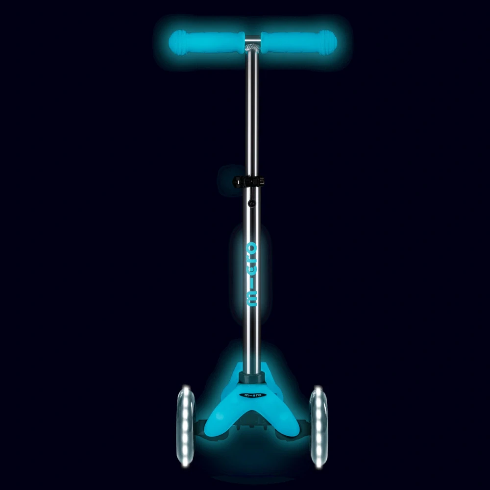 Koloběžka Mini Micro Deluxe Glow LED aqua - ZDARMA dopravné a Zdravá láhev! 