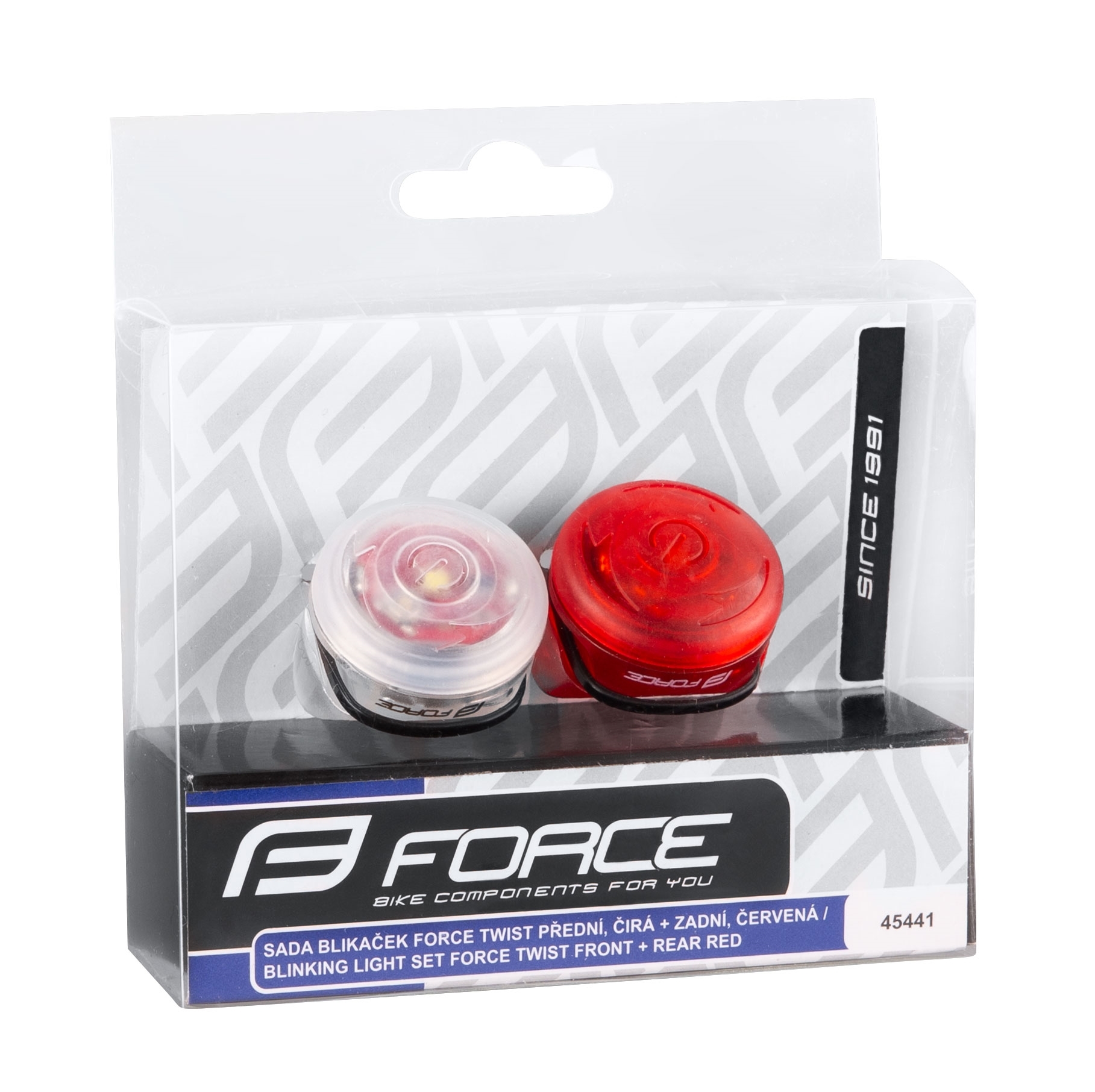 Blikačky sada Force TWIST přední + zadní, baterie
