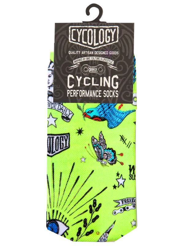 Cyklistické ponožky Cycology Tattoo
