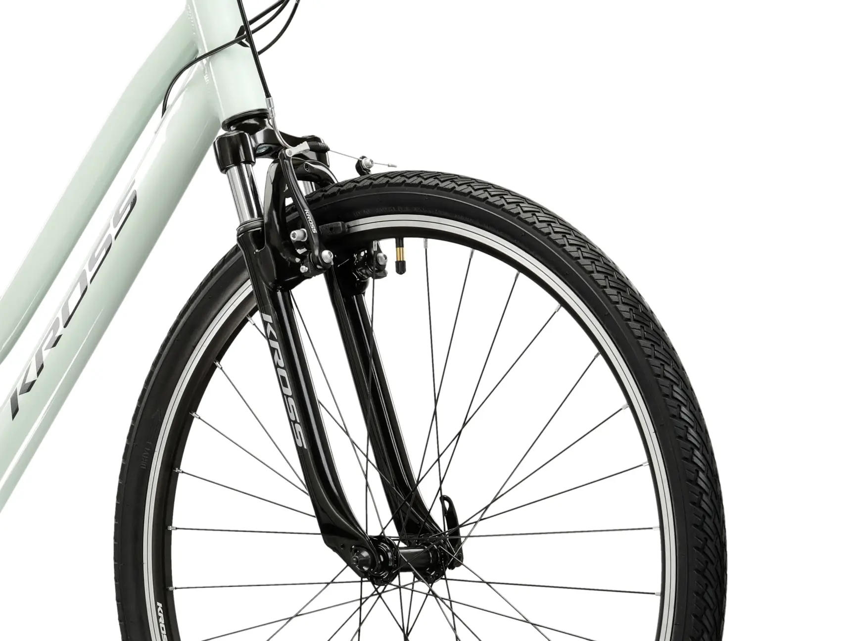 KROSS EVADO 2.0 LADY, rám S (15"), model 2026, pneu 28", barva mátová/černá - ZDARMA dopravné, seřízení, odborná montáž a sada světel!