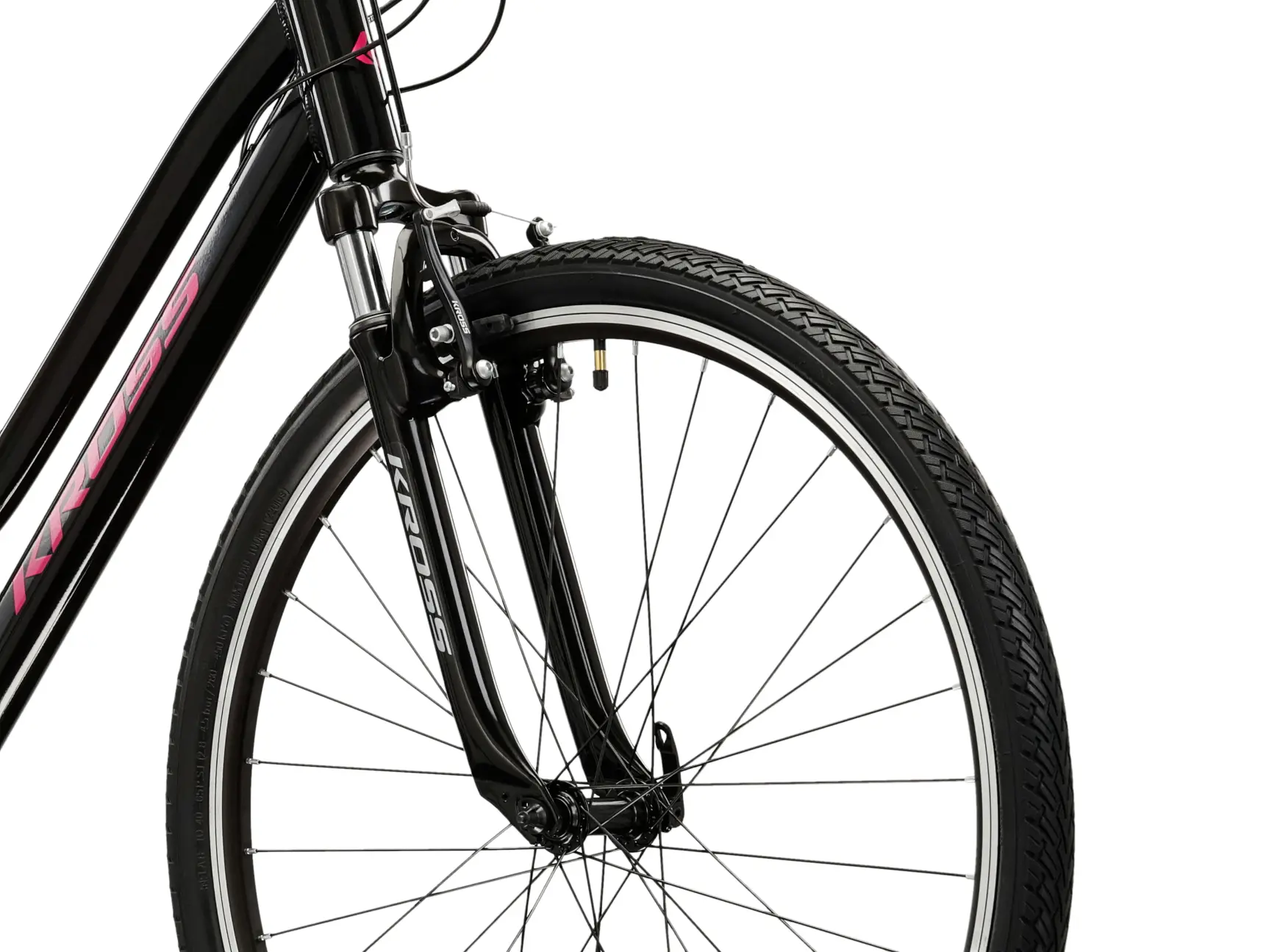 KROSS EVADO 2.0 LADY, rám 15" (S), model 2026, pneu 28", barva černá/růžová - ZDARMA dopravné, seřízení, odborná montáž a sada světel!