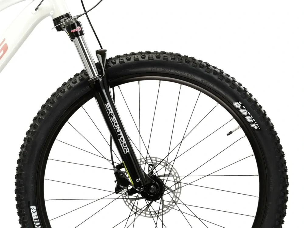 KROSS LEA 5.0, rám 15" (S), model 2026, pneu 27,5", barva bílá / růžová - ZDARMA dopravné, seřízení, odborná montáž a sada světel!