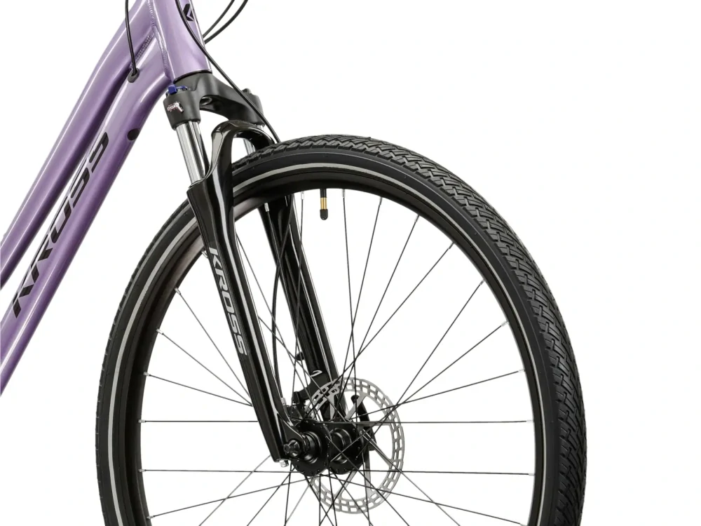 KROSS EVADO 5.0 LADY, rám 19" (L), model 2026, pneu 28", barva šedá/modrá - ZDARMA dopravné, seřízení, odborná montáž a sada světel!