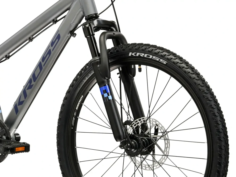 KROSS DUST JR 1.0 DSC 2026, pneu 24", barva šedá/námořnická modrá/matný - ZDARMA dopravné, odborná montáž a seřízení!