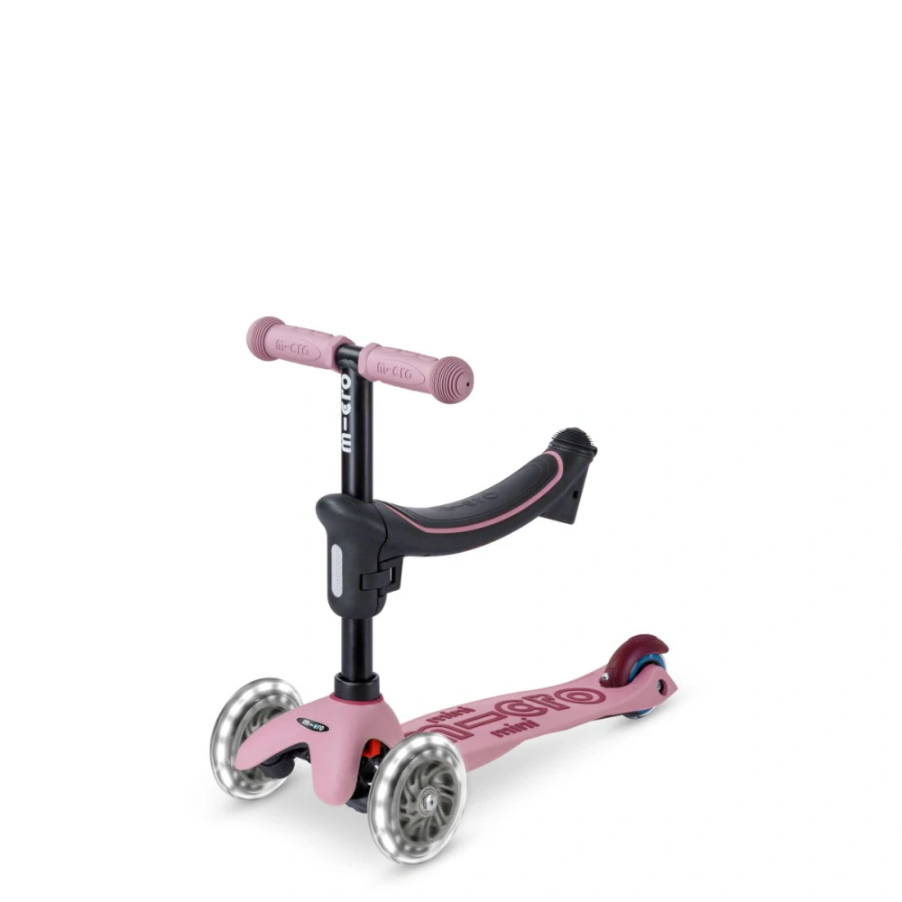 Koloběžka Mini Micro Deluxe Rock & Go LED rose - ZDARMA dopravné a Zdravá láhev! 
