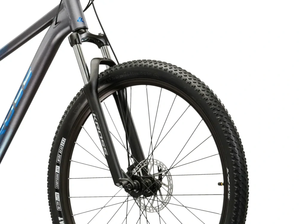 KROSS HEXAGON X200, rám 15" (S), model 2026, pneu 27,5", barva šedá/modrá/matný - ZDARMA dopravné, seřízení, odborná montáž a sada světel!