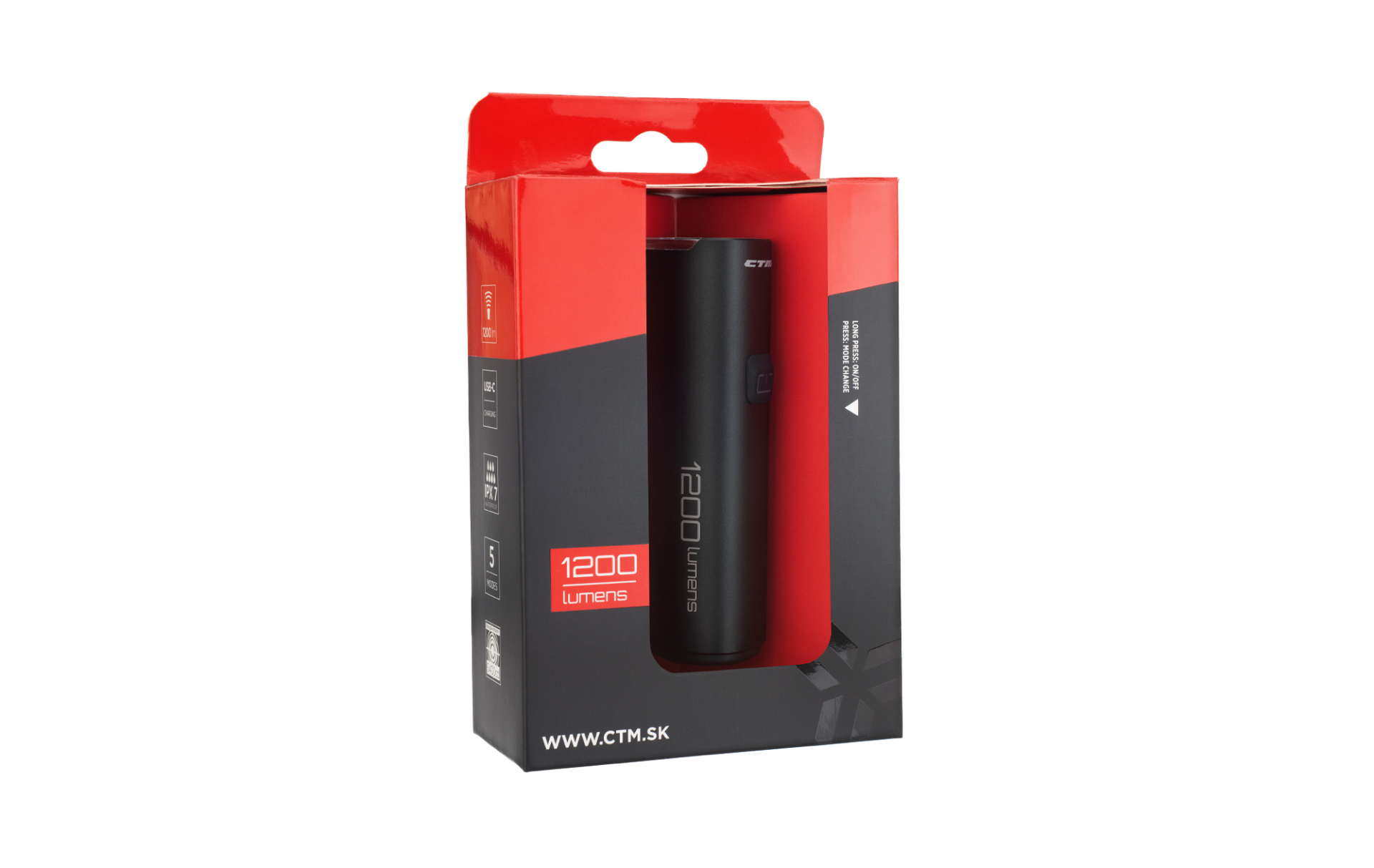 Osvětlení přední CTM R:AMP 12, 1200lm, USB-C