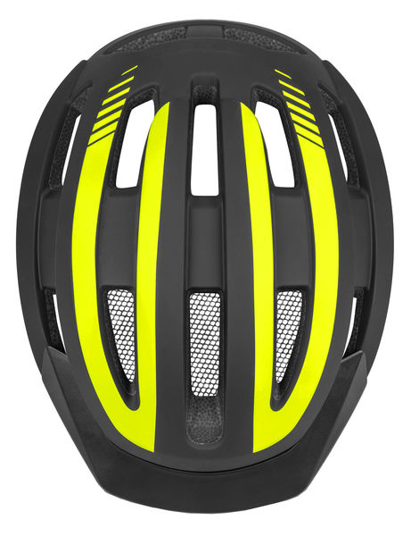 Cyklistická přilba TAKE-OFF, černá/žlutá fluo mat