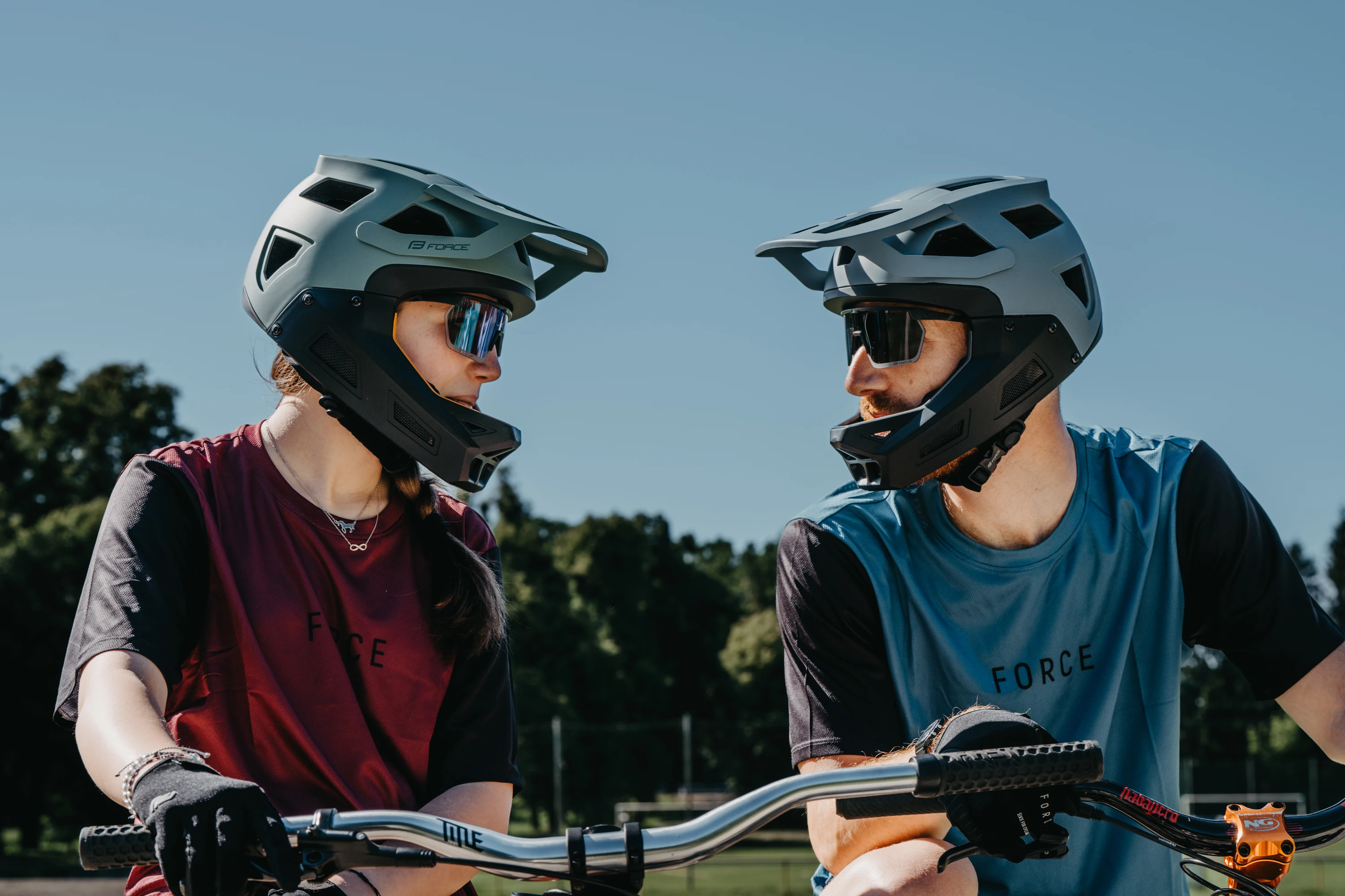 Dres FORCE MTB RULES krátký rukáv, modrý
