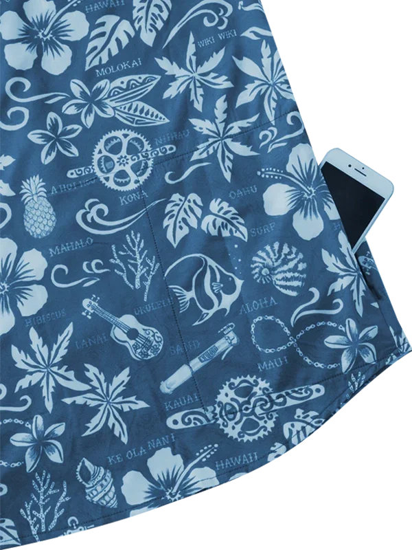 Gravel košile CYCOLOGY Hawaii, blue