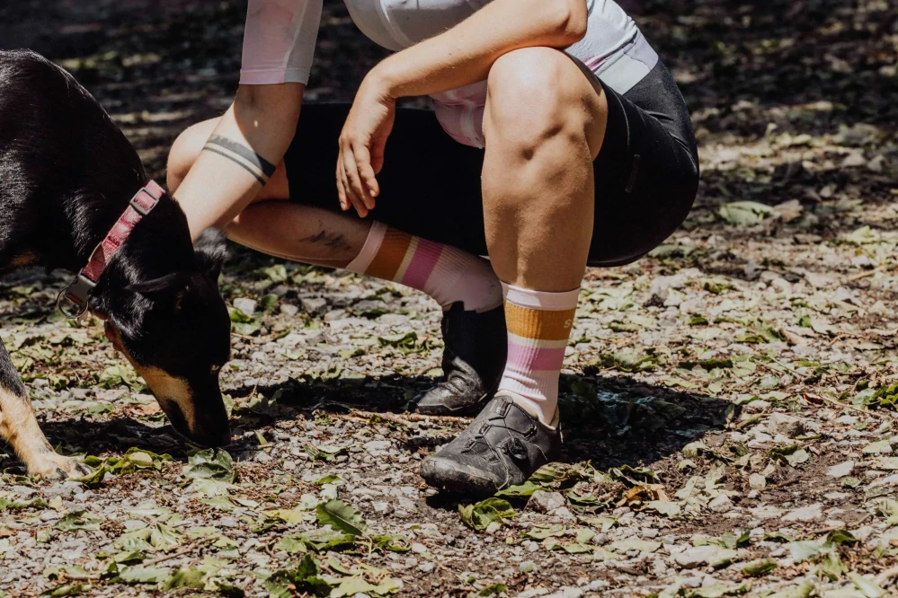 Ponožky FORCE STRIPE dlouhé, růžové