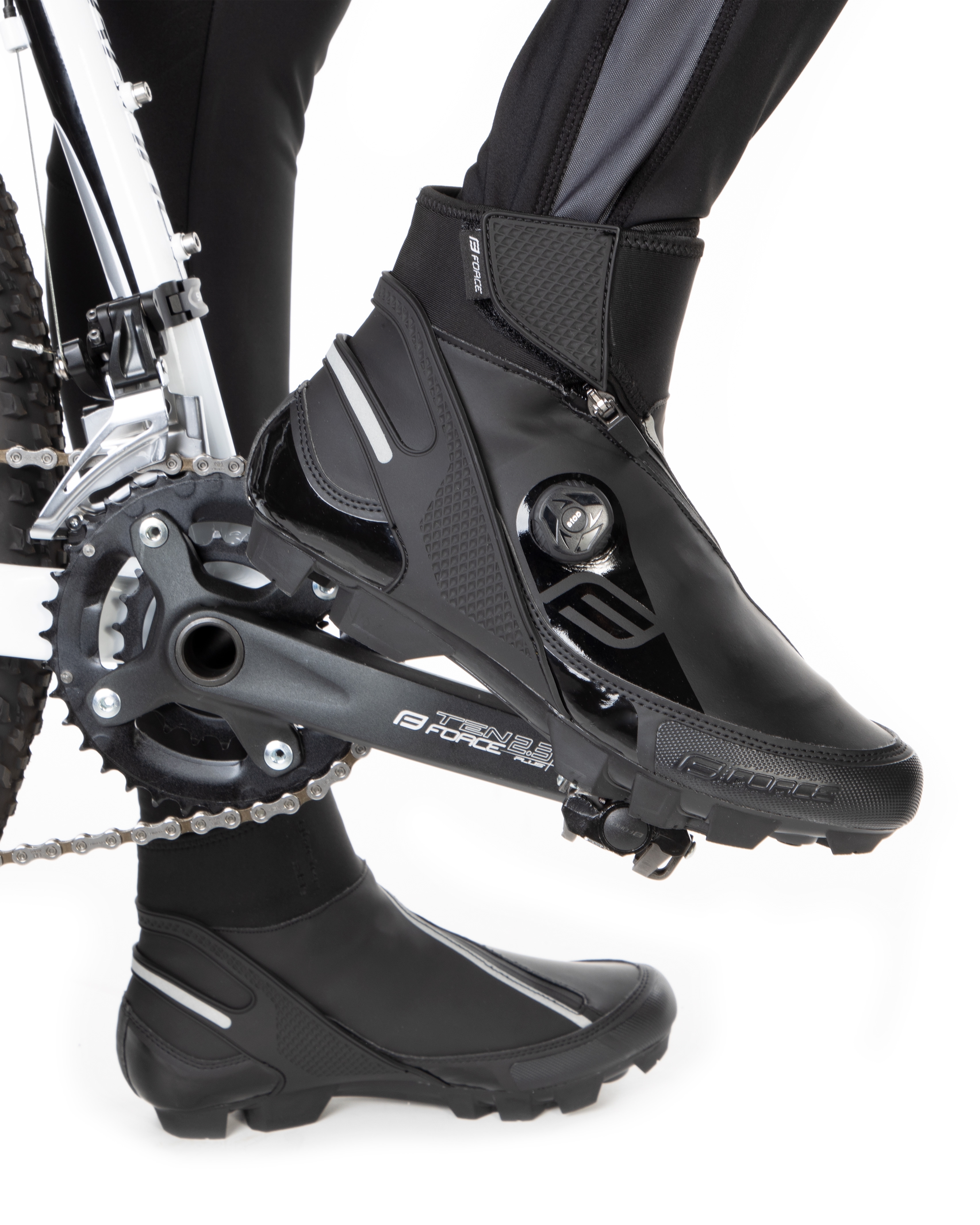 Tretry zimní FORCE MTB GLACIER, černé