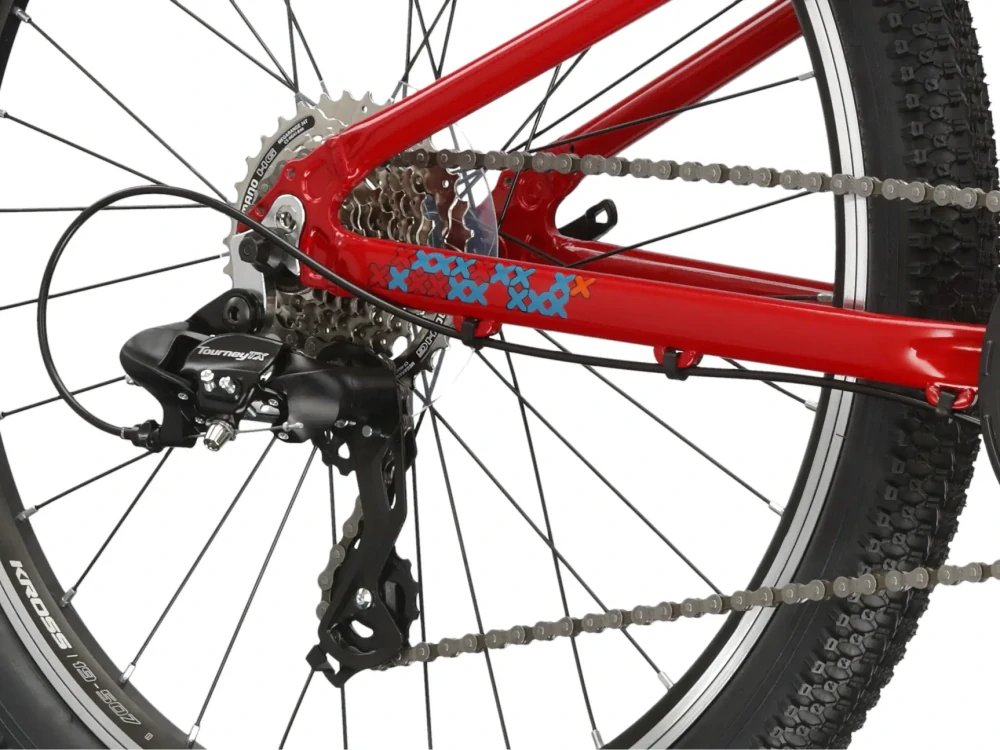 KROSS LEVEL JR 1.0, model 2026, pneu 24", barva červená - ZDARMA dopravné, odborná montáž, seřízení a sada světel TWINS!