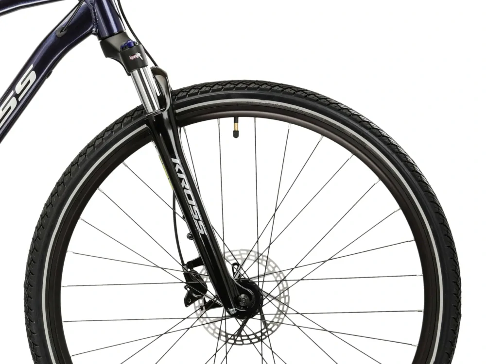 KROSS EVADO 5.0, rám 21" (L), model 2026, pneu 28", barva námořnická modrá - ZDARMA dopravné, seřízení, odborná montáž a sada světel!