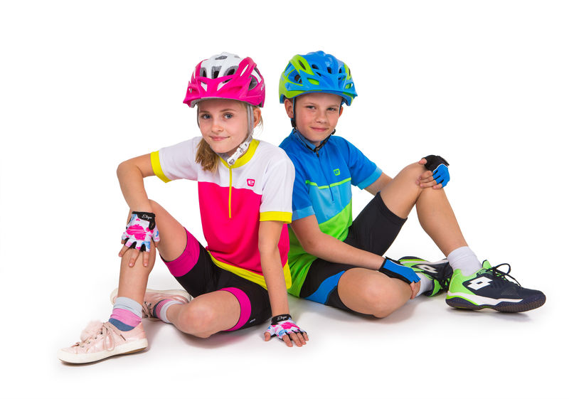 Dětský dres ETAPE PEDDY, vel. 140/146, růžová/limeta fluo