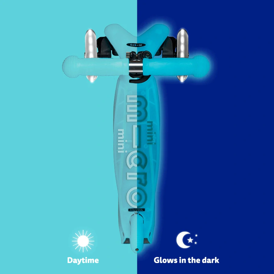 Koloběžka Mini Micro Deluxe Glow LED aqua - ZDARMA dopravné a Zdravá láhev! 