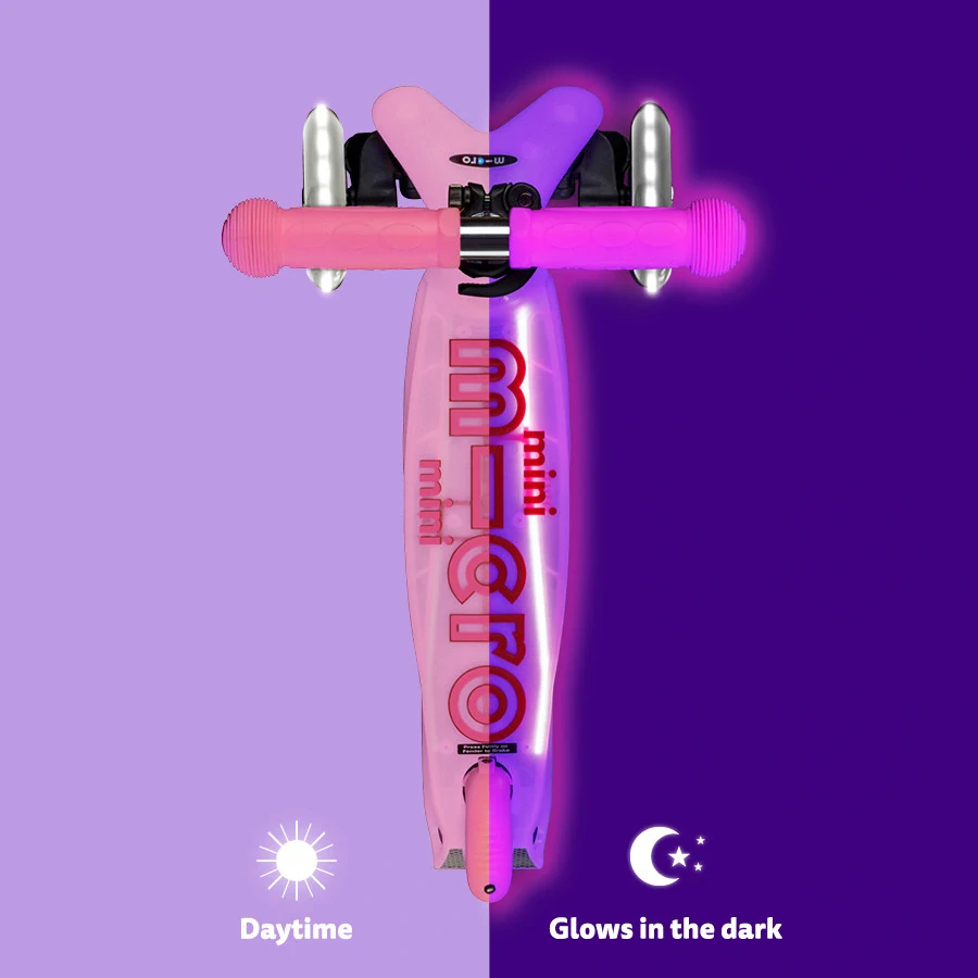 Koloběžka Mini Micro Deluxe Glow LED Plus pink - ZDARMA dopravné a Zdravá láhev! 