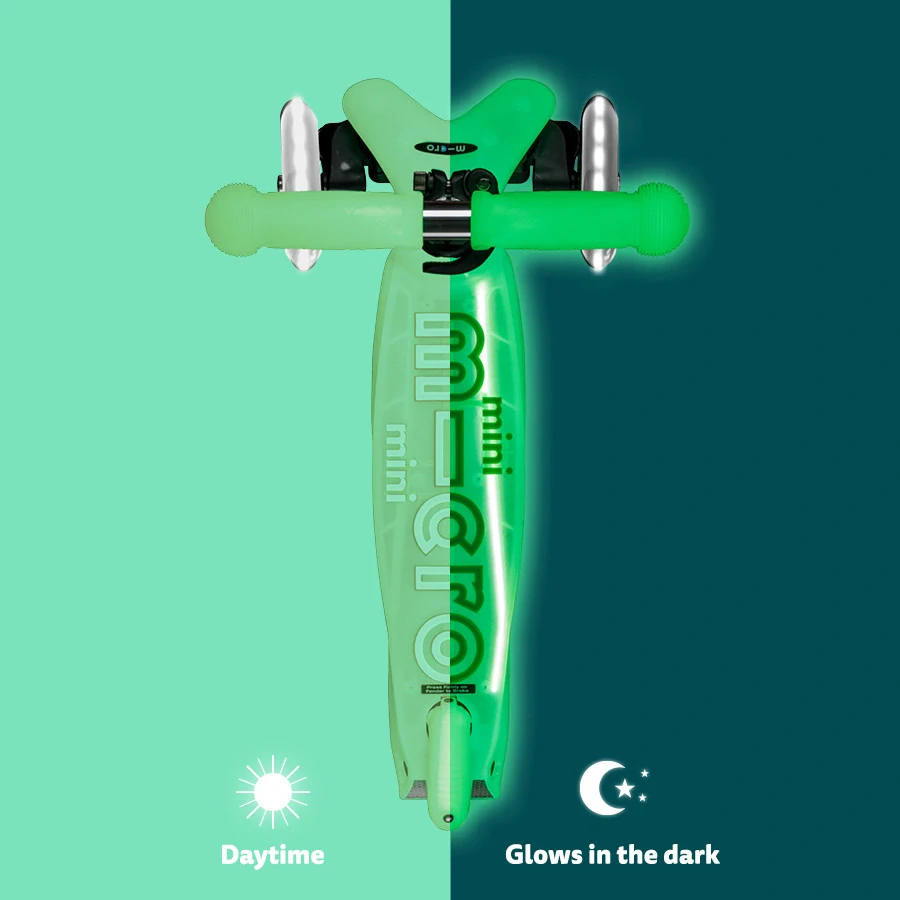 Koloběžka Mini Micro Deluxe Glow LED Plus Lime - ZDARMA dopravné a Zdravá láhev! 