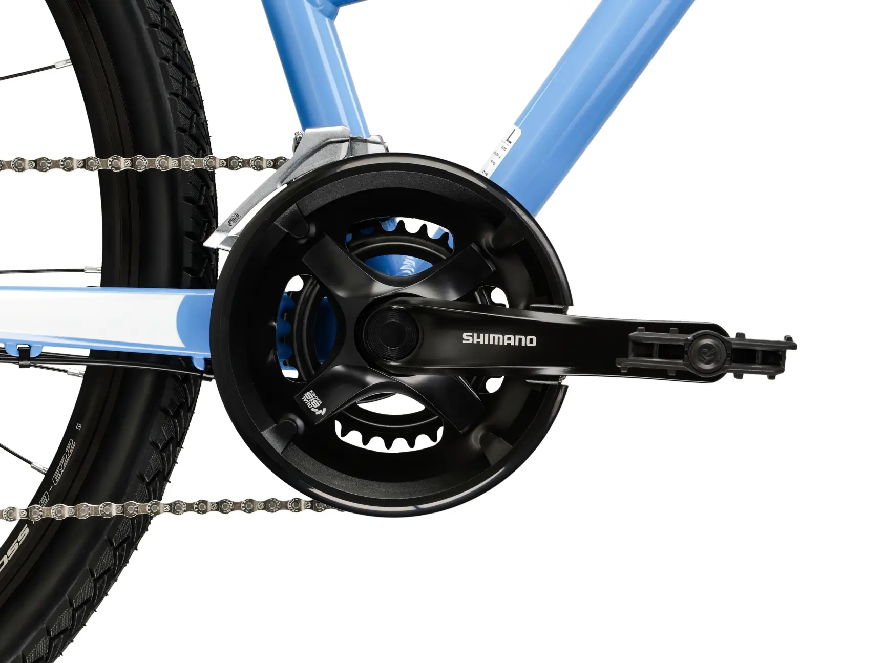 KROSS EVADO 3.0 LADY, rám 17" (M), model 2026, pneu 28", barva modrá/bílá - ZDARMA dopravné, seřízení, odborná montáž a sada světel!