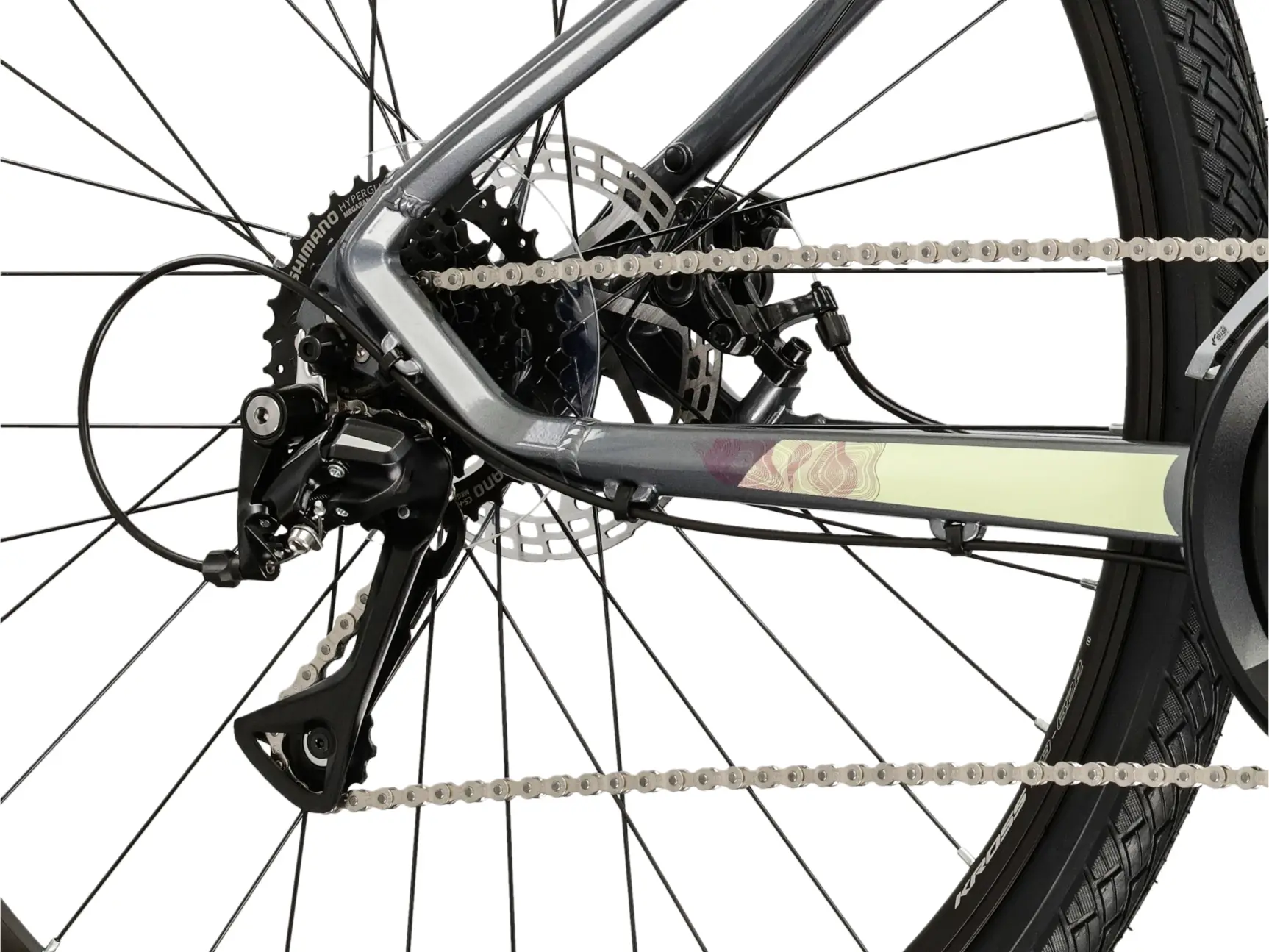 KROSS EVADO 3.0 LADY, rám 19" (L), model 2026, pneu 28", barva šedá - ZDARMA dopravné, seřízení, odborná montáž a sada světel!