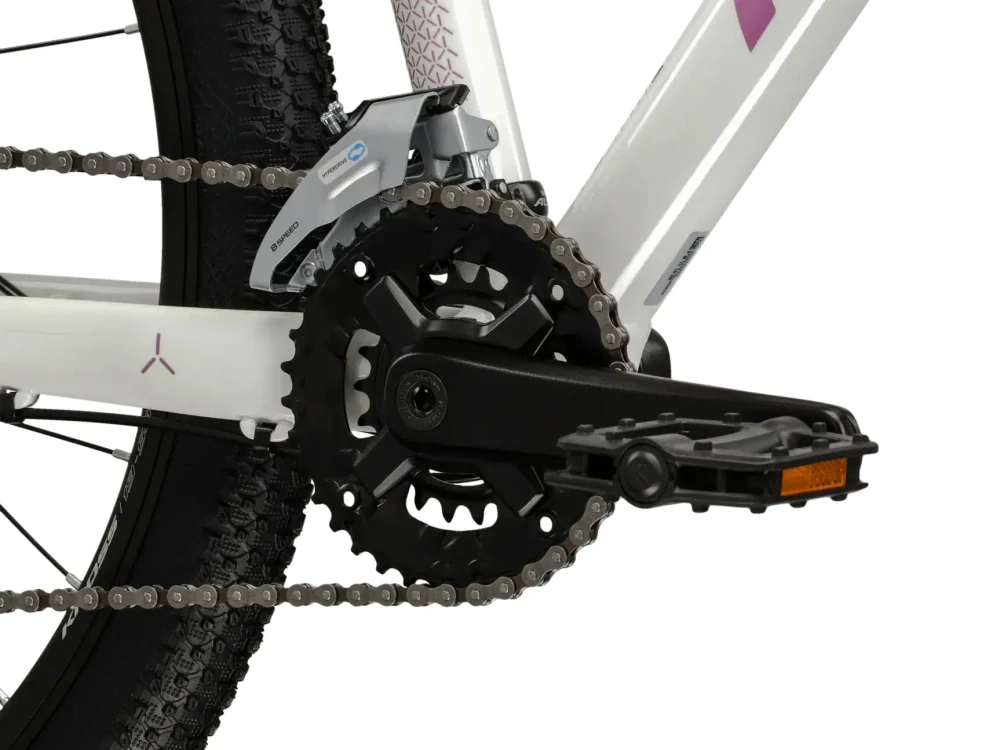 KROSS LEA 3.0, rám 14" (XS), model 2026, pneu 27,5", barva bílá / růžová - ZDARMA dopravné, seřízení, odborná montáž a sada světel!