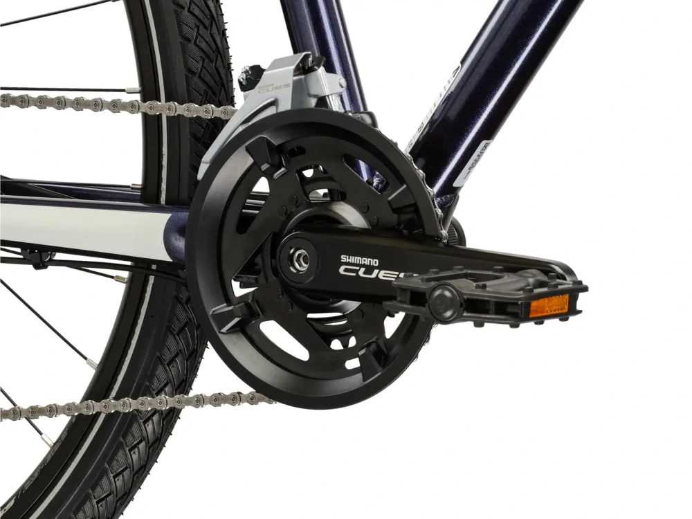 KROSS EVADO 5.0, rám 21" (L), model 2026, pneu 28", barva námořnická modrá - ZDARMA dopravné, seřízení, odborná montáž a sada světel!