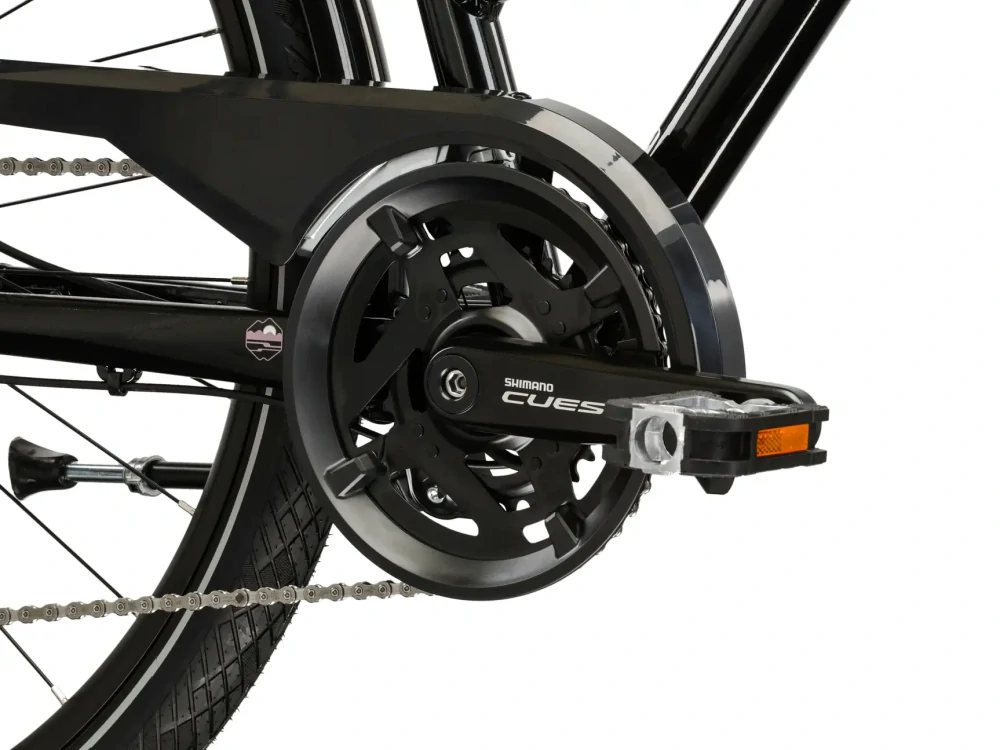 KROSS TRANS 7.0 Lady, rám 17" (M), model 2026, pneu 28", barva černá/růžová/lesk - ZDARMA dopravné, seřízení, odborná montáž a koš na zadní nosič!