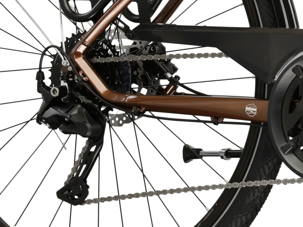 KROSS TRANS 5.0, rám 21" (L), model 2026, pneu 28", barva hnědá/stříbrná/lesk - ZDARMA dopravné, seřízení, odborná montáž a koš na zadní nosič!