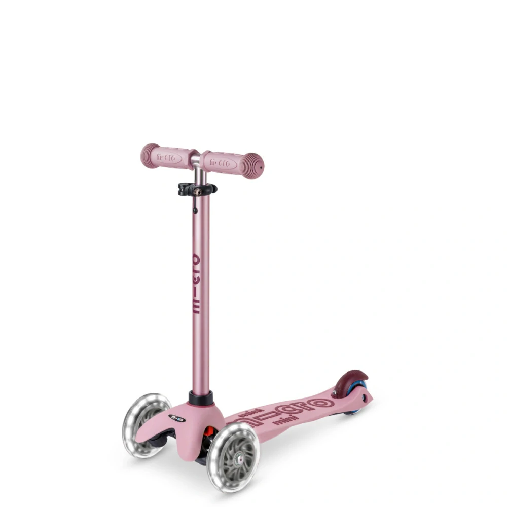Koloběžka Mini Micro Deluxe Rock & Go LED rose - ZDARMA dopravné a Zdravá láhev! 